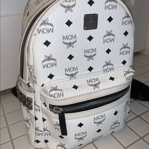 MCM Stark Side Studs Backpack in Viestos (White)